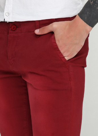 Красные кэжуал демисезонные со средней талией брюки Superdry