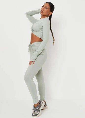 Оливковые демисезонные леггинсы Missguided