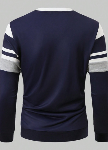 Темно-синій світшот Manfinity смужка без декору (364099714)