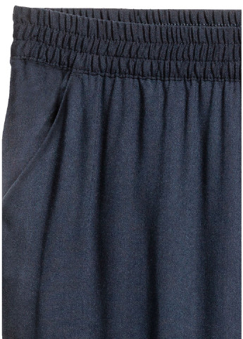 Темно-синие кэжуал демисезонные укороченные, зауженные брюки H&M