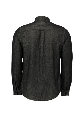 Черная кэжуал рубашка меланж Piazza Italia с длинным рукавом