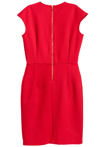 Красное деловое платье футляр H&M однотонное