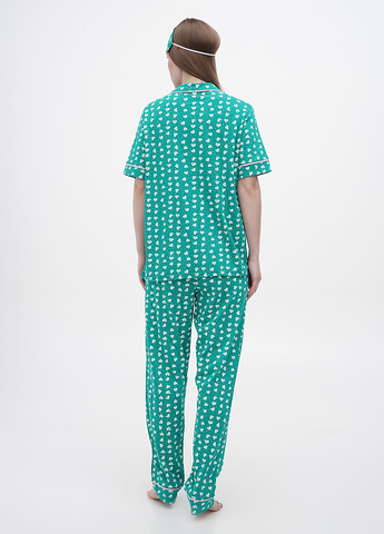 Зеленая всесезон пижама (рубашка, брюки, маска) Lucci