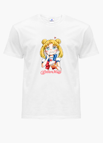 Белая демисезонная футболка детская сейлор мун (sailor moon) белый (9224-2917) 164 см MobiPrint