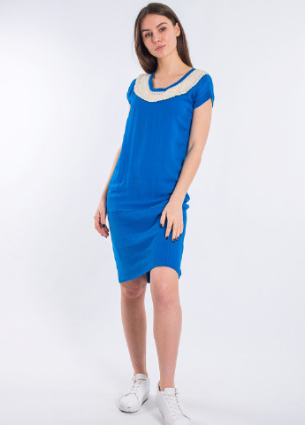 Синее кэжуал платье платье-свитер Love Moschino однотонное