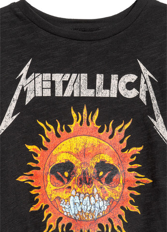 Черный демисезонный кэжуал лонгслив H&M с рисунком