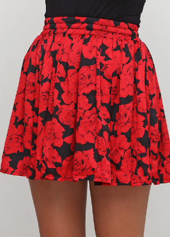 Красная кэжуал цветочной расцветки юбка NaaNaa клешированная