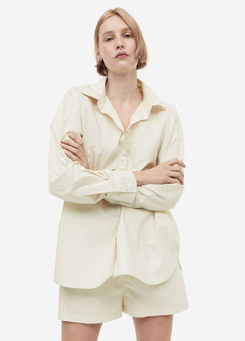 Светло-бежевая домашний рубашка однотонная H&M