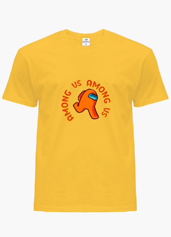 Желтая демисезонная футболка детская амонг ас оранжевый (among us orange)(9224-2408) MobiPrint
