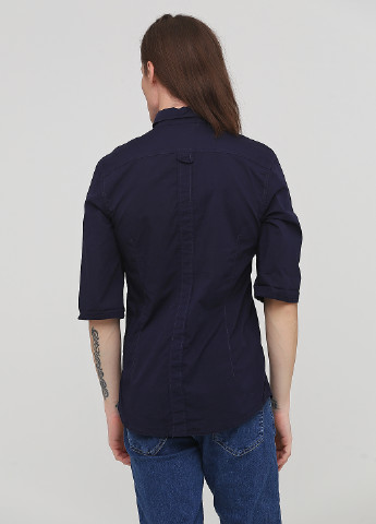 Темно-синяя кэжуал рубашка однотонная Frankie Morello
