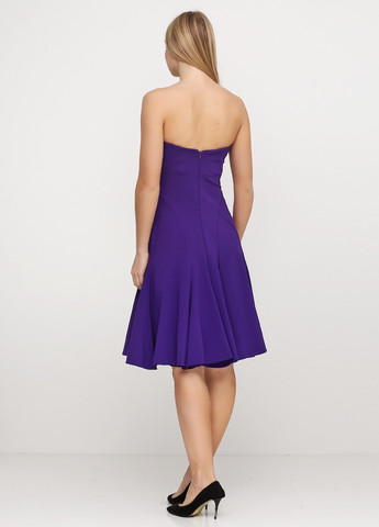Фиолетовое праздничный платье с открытыми плечами, клеш, бандо Ralph Lauren однотонное