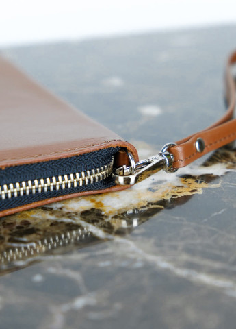 Кожаный портмоне на молнии зиппер. Кошелёк из натуральной кожи коричневый на ремешке. Teo Kozhanty (252315356)