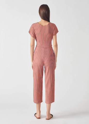 Комбинезон Pull & Bear комбинезон-брюки полоска розовый кэжуал полиэстер