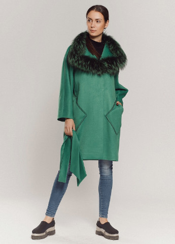 Зеленое зимнее Пальто однобортное Esmeralda