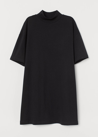 Чорна кежуал сукня сукня-футболка H&M з написами