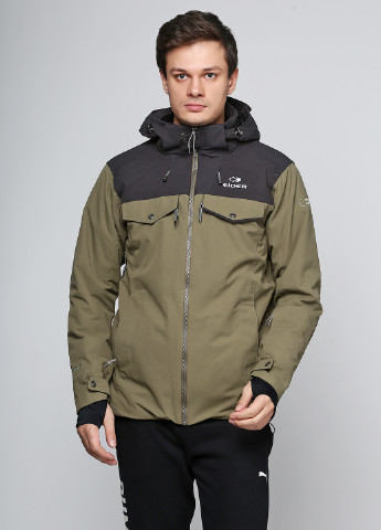 Оливковая (хаки) зимняя куртка лыжная Eider
