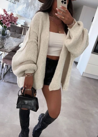 Кремовый демисезонный кардиган SHEIN