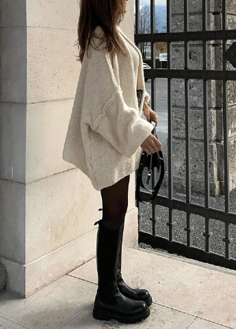 Кремовый демисезонный кардиган SHEIN