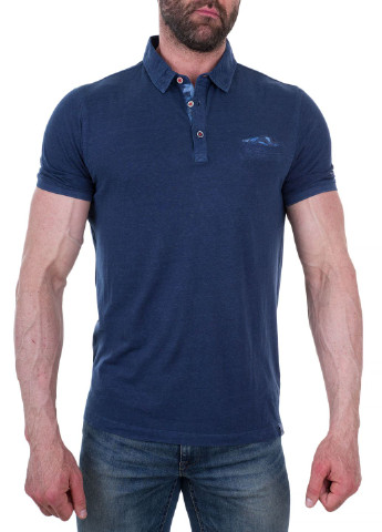 Синяя футболка-поло для мужчин COLOURS & SONS однотонная