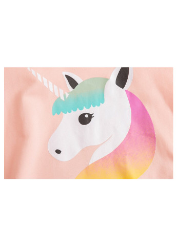 Berni kids світшот для дівчинки із зображенням єдинорога персиковий rainbow unicorn анімалістичні персиковий кежуал бавовна