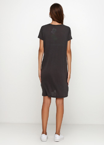 Темно-сіра кежуал сукня сукня-футболка H&M однотонна