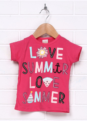 Розовая летняя футболка с коротким рукавом Benna