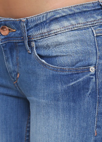 Джинси H&M скінні однотонні сині джинсові поліестер, бавовна