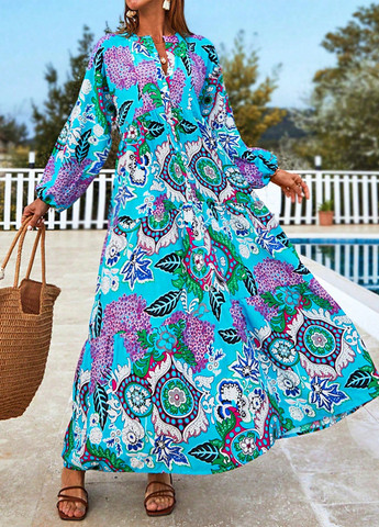 Комбінована кежуал сукня кльош SHEIN з абстрактним візерунком