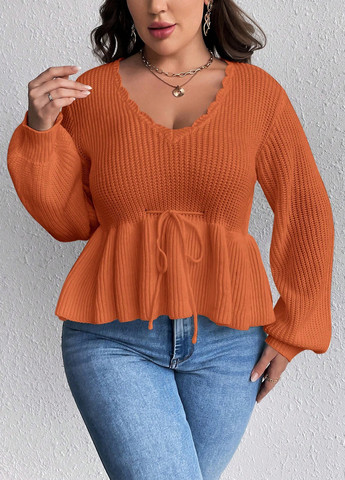 Оранжевый демисезонный пуловер джемпер SHEIN