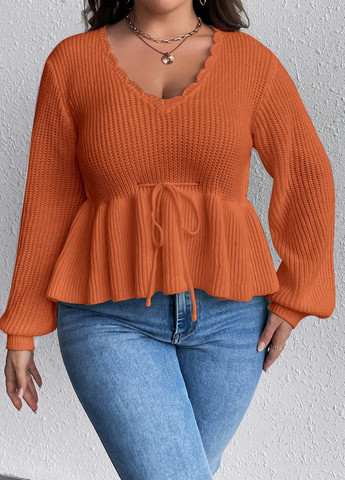 Оранжевый демисезонный пуловер джемпер SHEIN