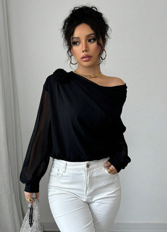 Чорна блуза SHEIN