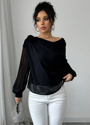 Чорна блуза SHEIN