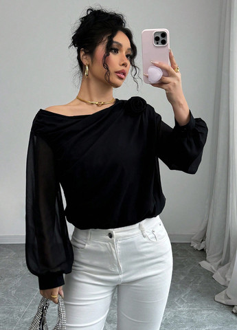 Чорна блуза SHEIN