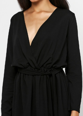 Черное кэжуал платье с длинным рукавом Missguided однотонное