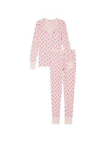 Светло-розовая всесезон пижама (лонгслив, брюки) лонгслив + брюки Victoria's Secret