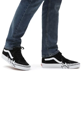 Черные кеды Vans с аппликацией, с логотипом