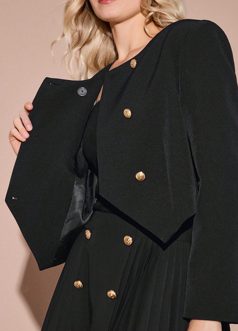 Черный женский жакет SHEIN однотонный - демисезонный