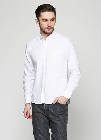 Белая кэжуал рубашка однотонная Levi's с длинным рукавом