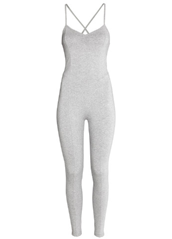 Комбинезон H&M комбинезон-брюки меланж светло-серый кэжуал