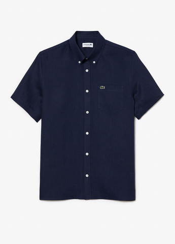Темно-синяя кэжуал рубашка однотонная Lacoste