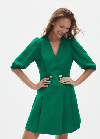 Зеленое кэжуал платье платье-жакет Reserved однотонное