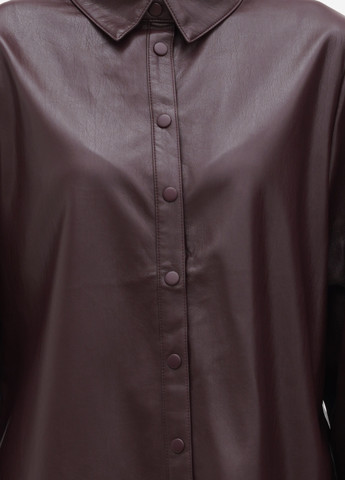 Бордовая кэжуал рубашка однотонная S.Oliver