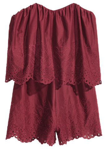 Комбинезон H&M комбинезон-шорты бордовый кэжуал