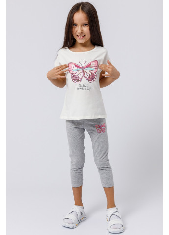 Молочний комплект на дівчинку футболка і легінси Breeze