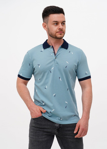 Темно-голубой футболка-поло для мужчин Trend Collection с рисунком