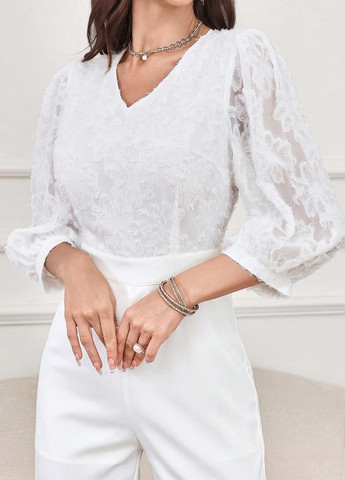 Комбінезон SHEIN комбінезон-брюки однотонний білий кежуал поліестер