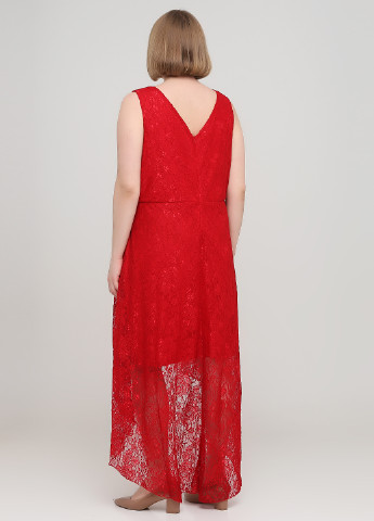 Красное вечернее платье со шлейфом Ashley Brooke однотонное