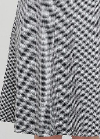 Черно-белое деловое платье клеш H&M с узором пье-де-пуль «гусиная лапка»