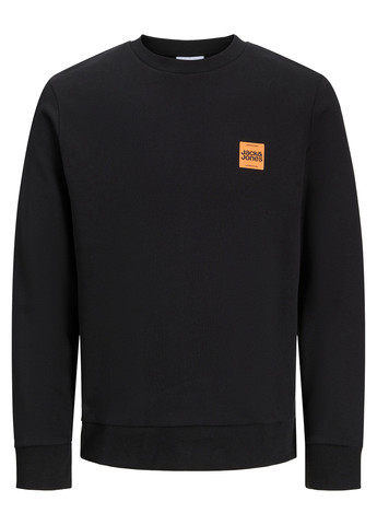 Чорний світшот Jack & Jones логотип без декору (354686445)