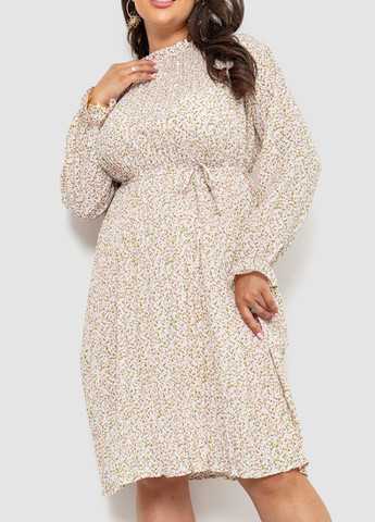 Молочное кэжуал платье плиссированное Ager с цветочным принтом